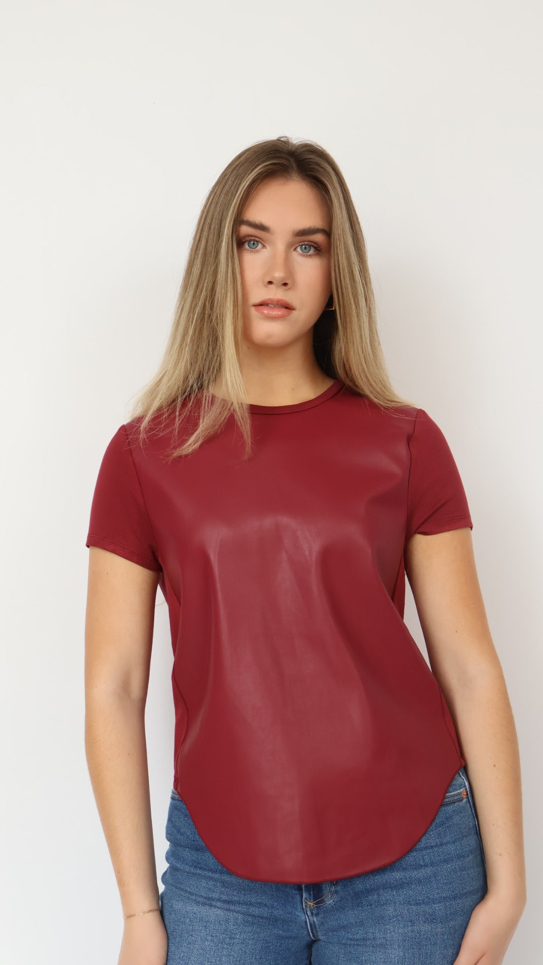Elaina Vegan Leather Tee Shirt