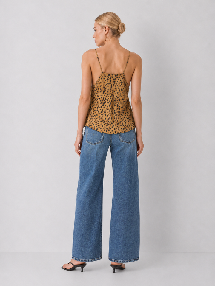 Leopard Print Lace Trim Cami