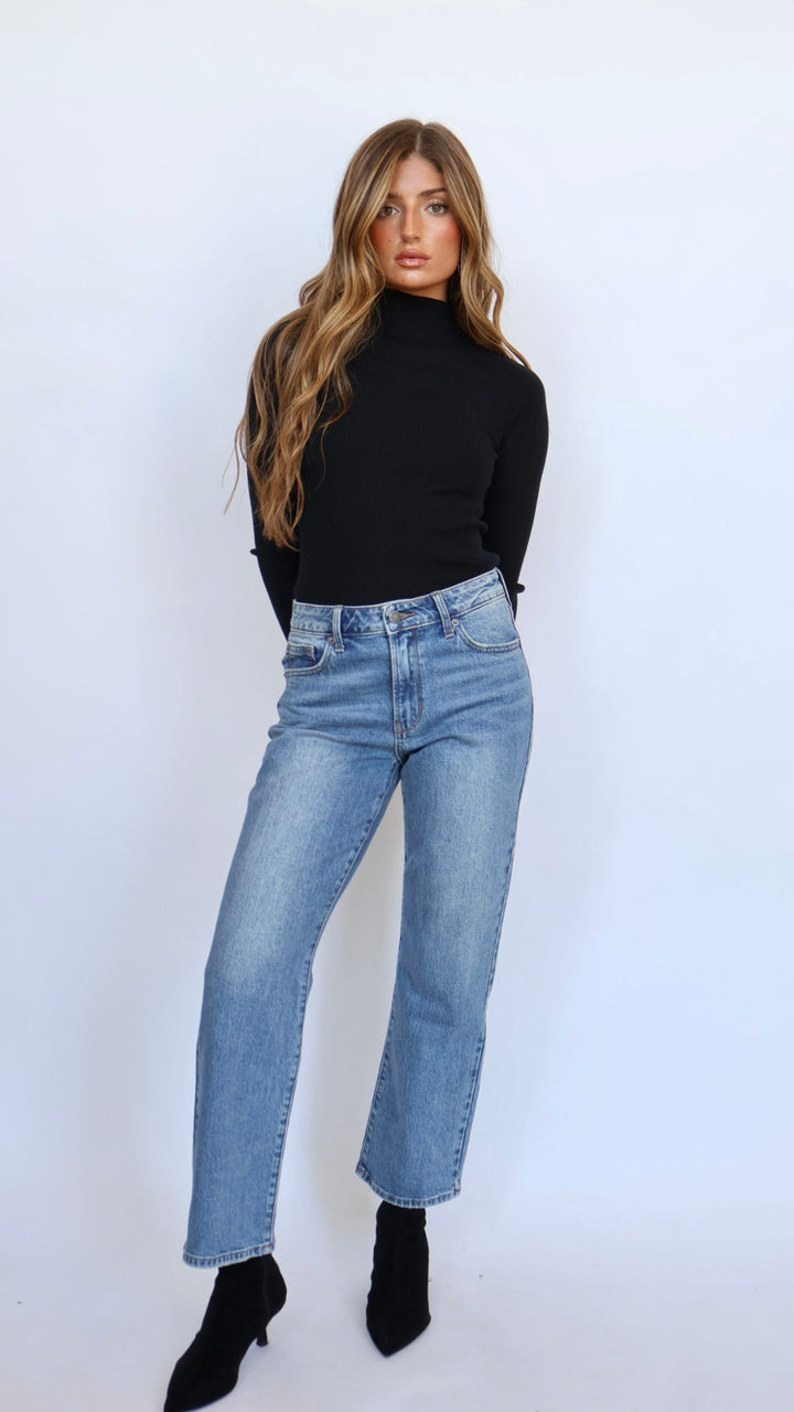 Just Black Denim 90's Stretch Straight Leg Jeans