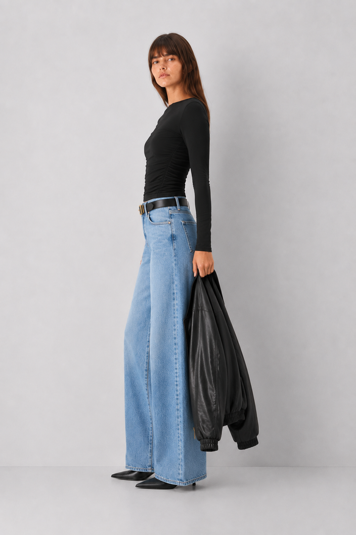 Essential Long Sleeve Ruched Top