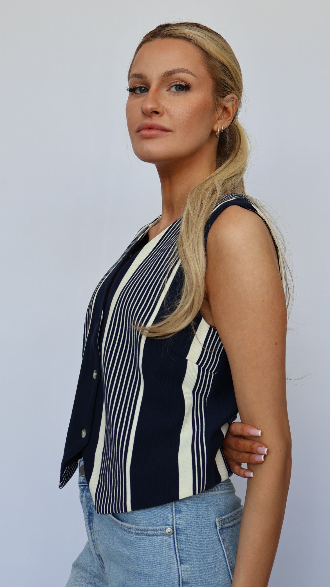 Variegated Stripe Knit Top