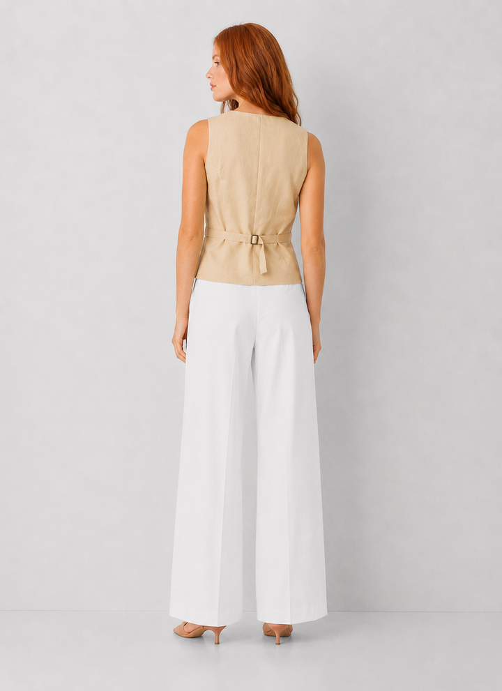 Elan Linen Button Down Vest