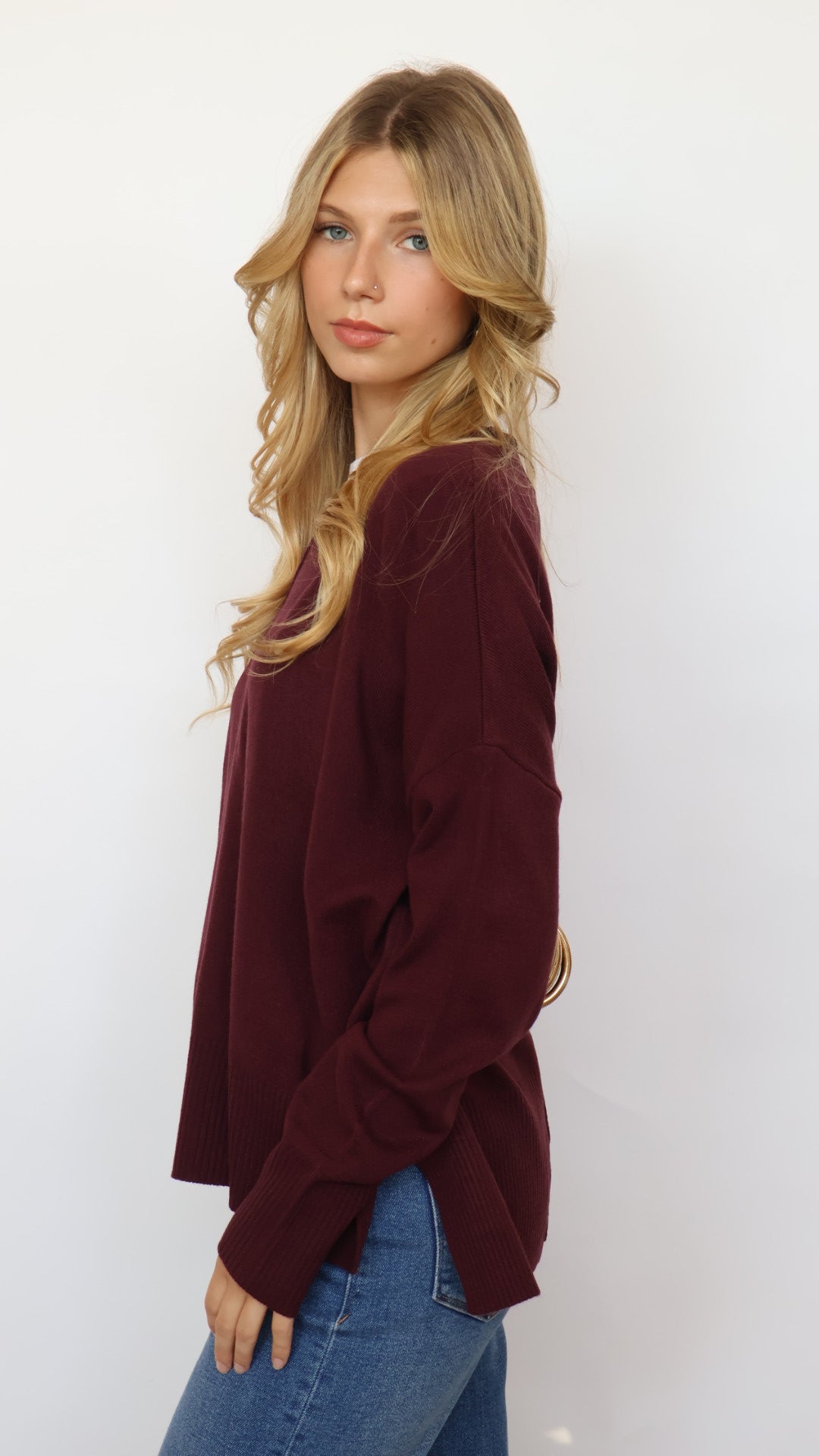 Rolled Neck Crew Sweater