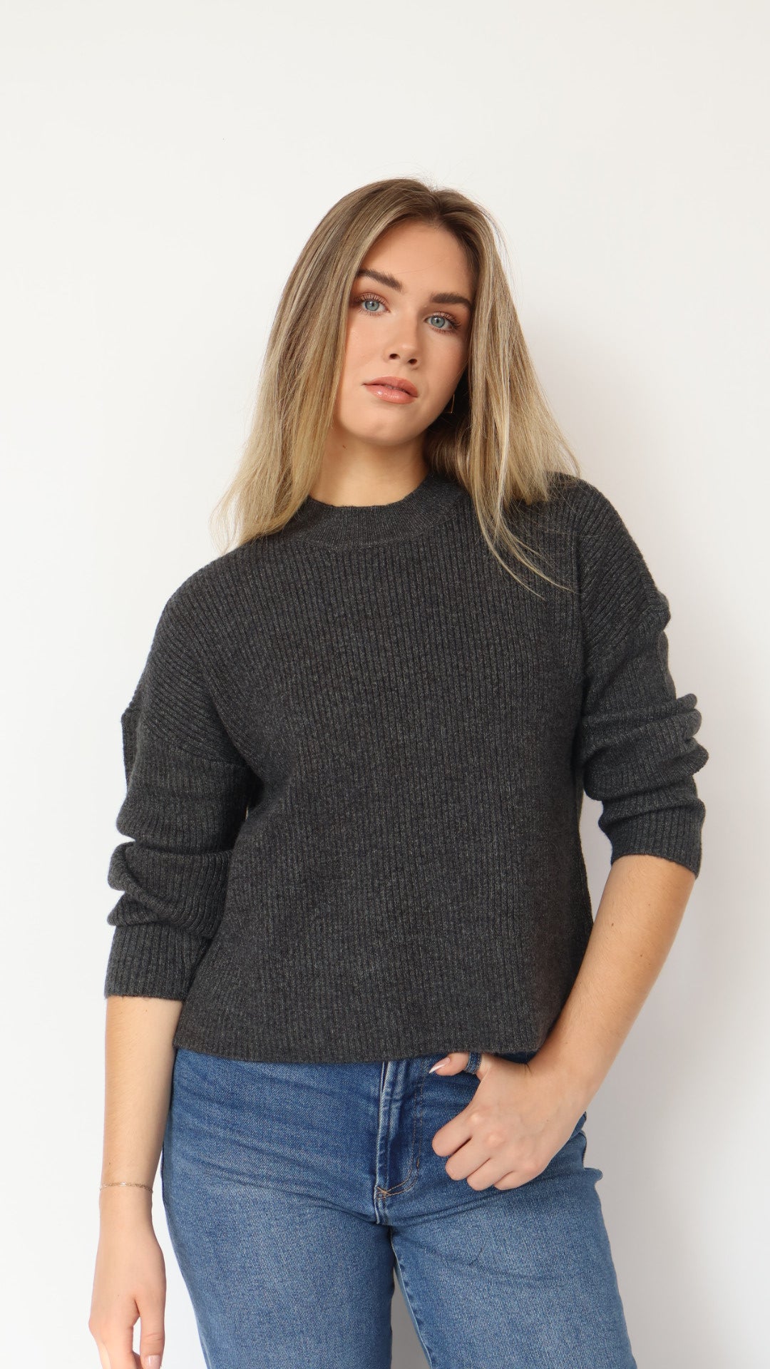 Thread & Supply Classic Crew Neck Ribbed Sweater