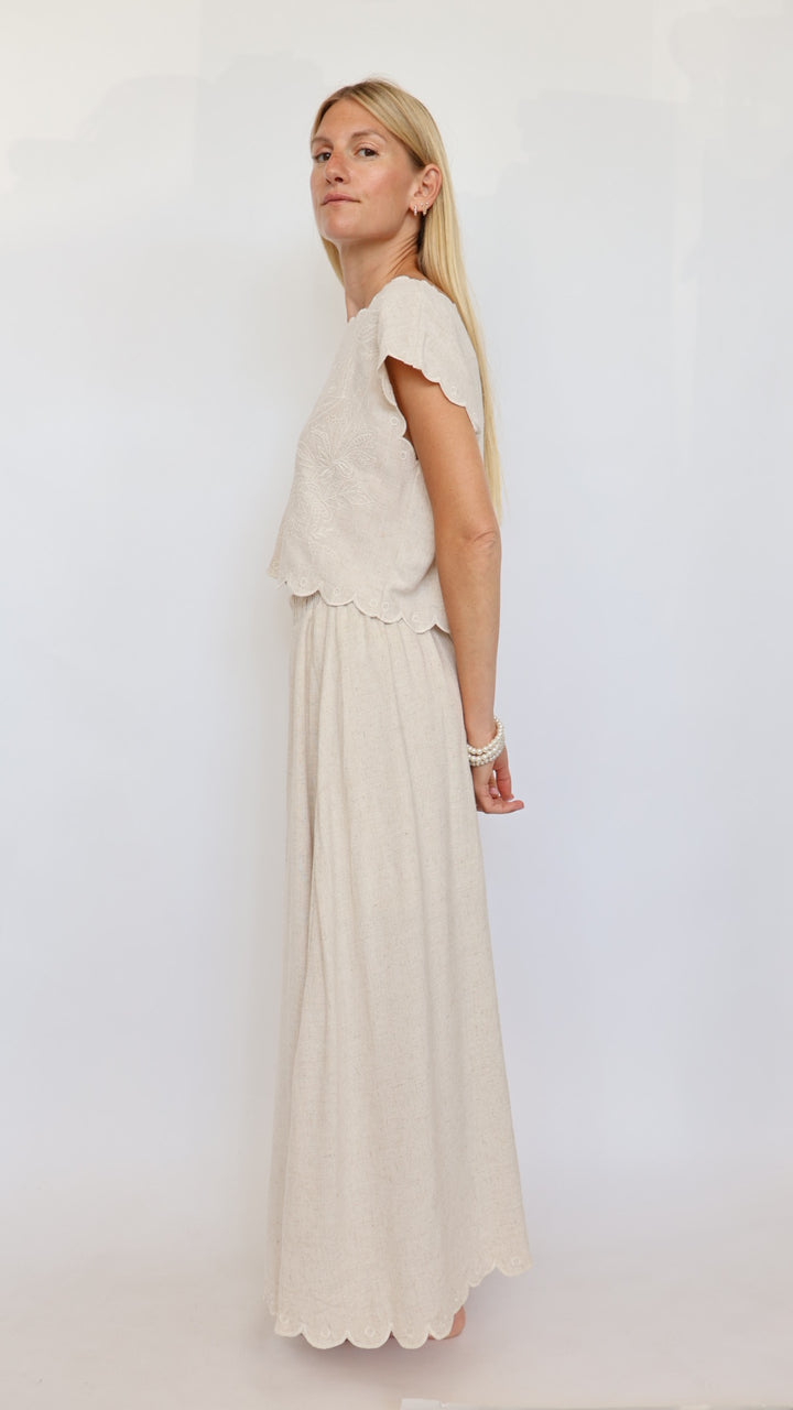 Scalloped Edge Maxi Skirt
