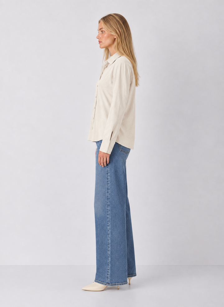 Suede Button-up Shirt