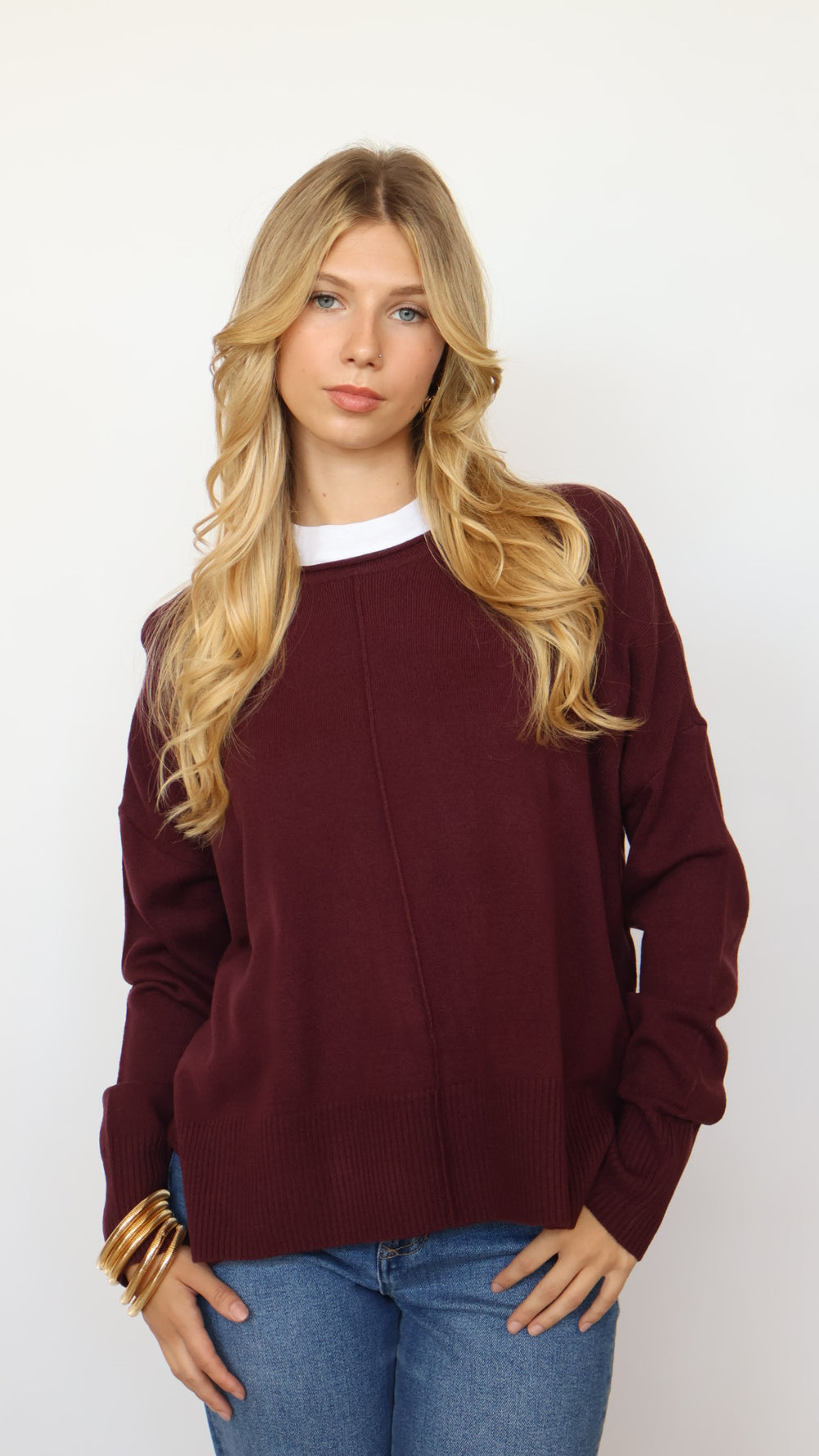 Rolled Neck Crew Sweater