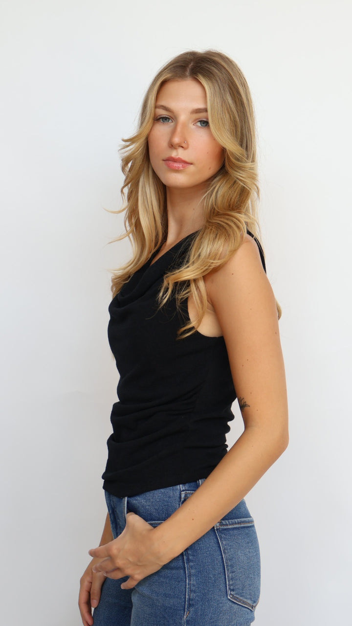Women’s Ruched Cowl Neck Top