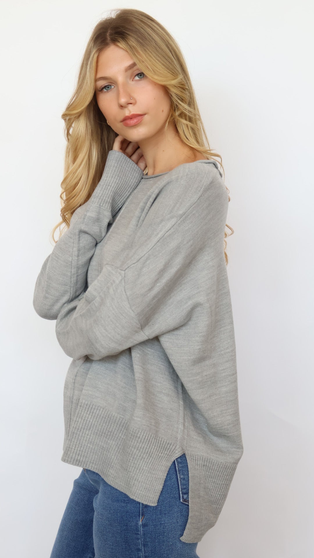 Rolled Neck Crew Sweater