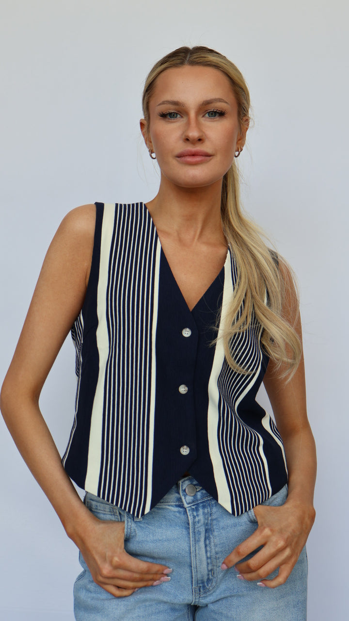 Variegated Stripe Knit Top