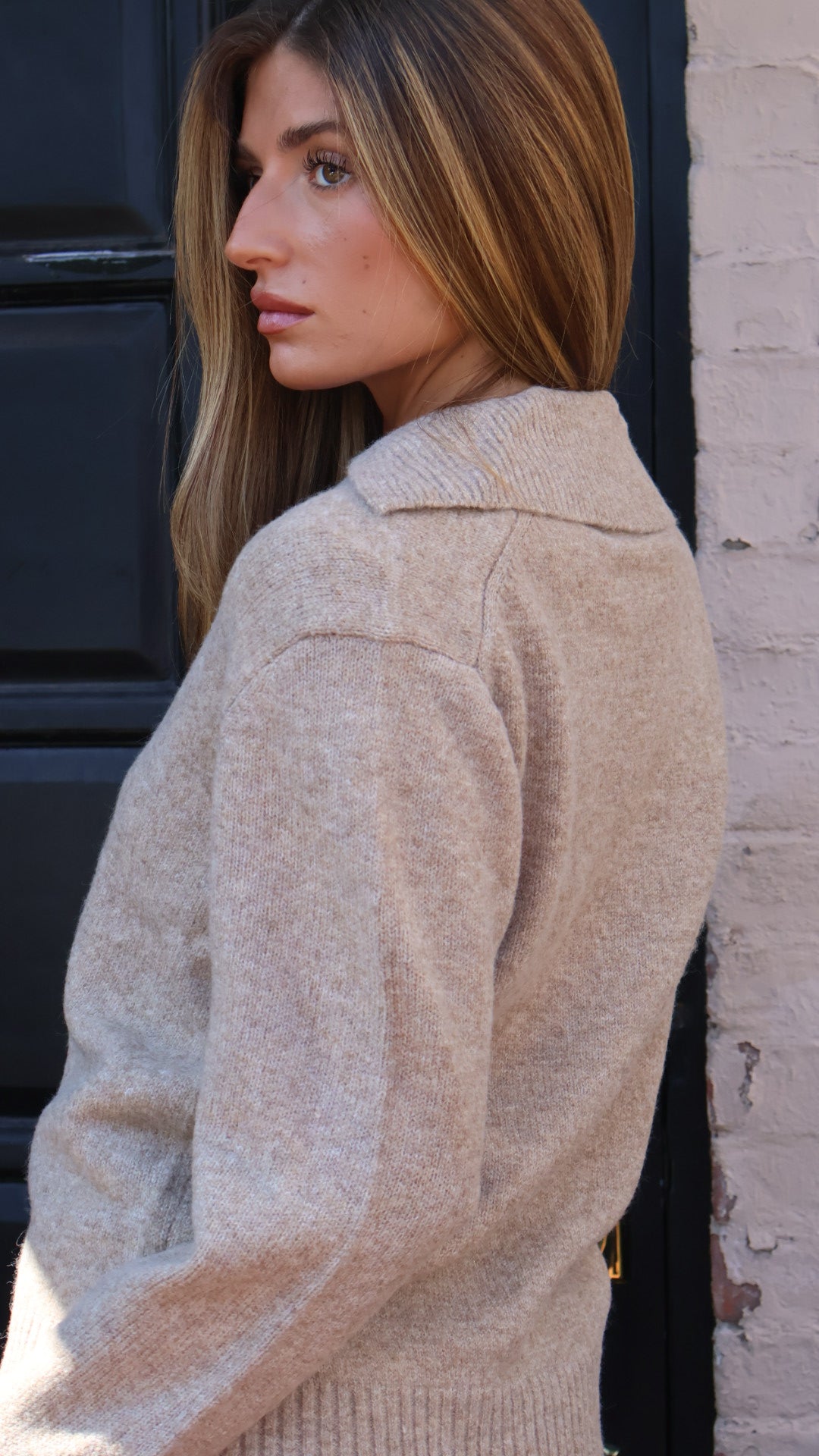 Pinch Blair V Neck Collared Classic Sweater