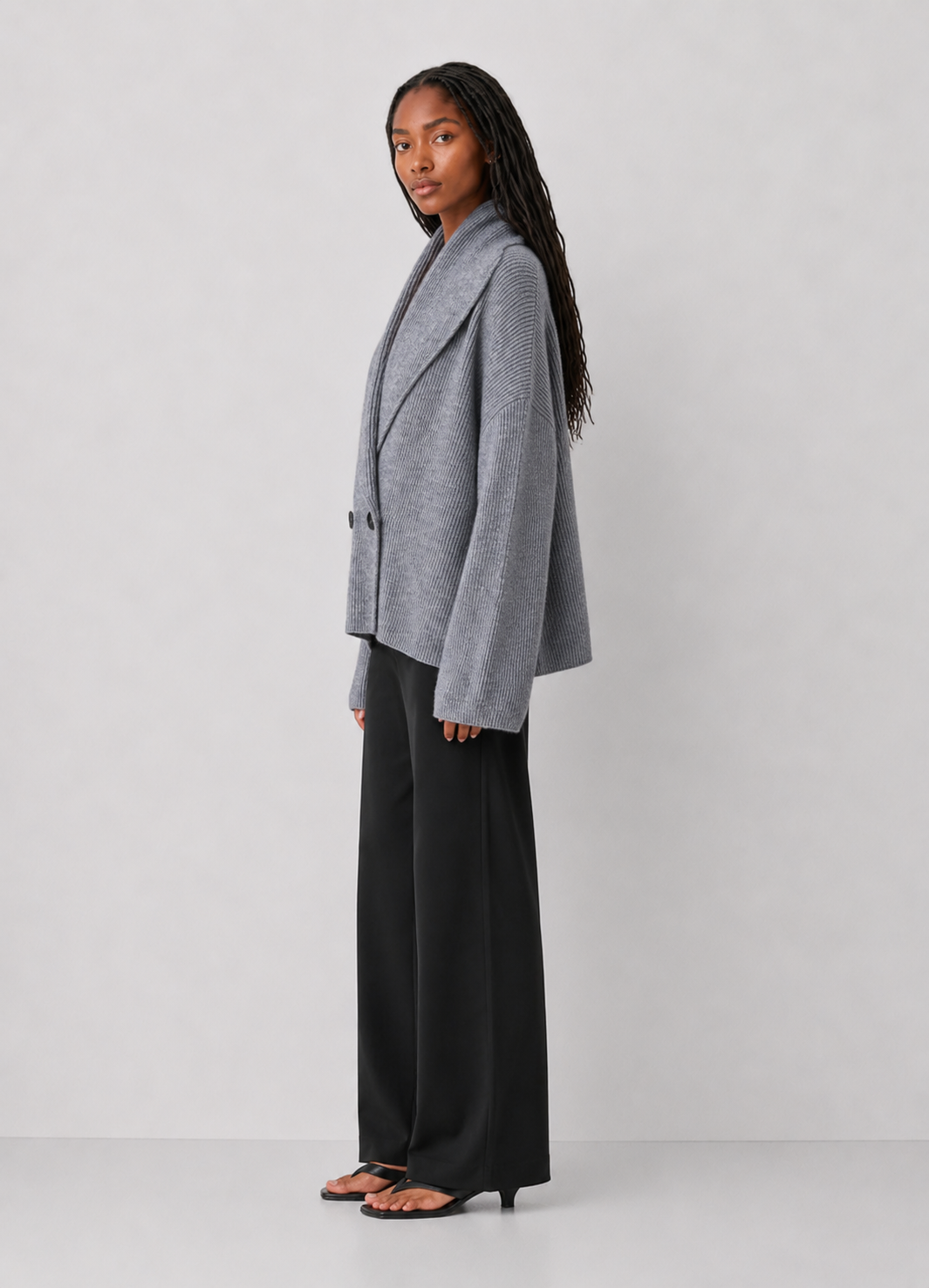 Shawl Collar Wrap Knit Cardigan