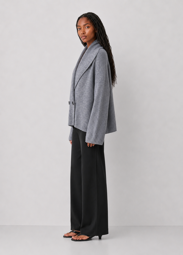 Shawl Collar Wrap Knit Cardigan