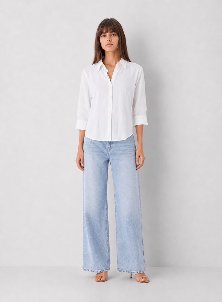 3/4 Sleeve Button Down Shirt