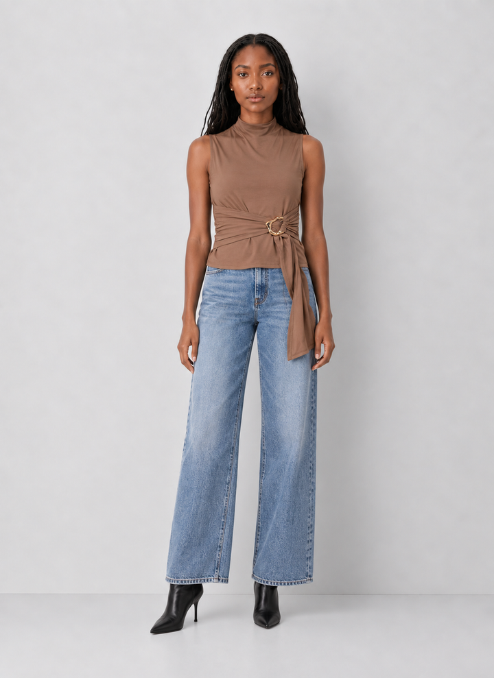 Elan Draped Side Gold Hardware Top