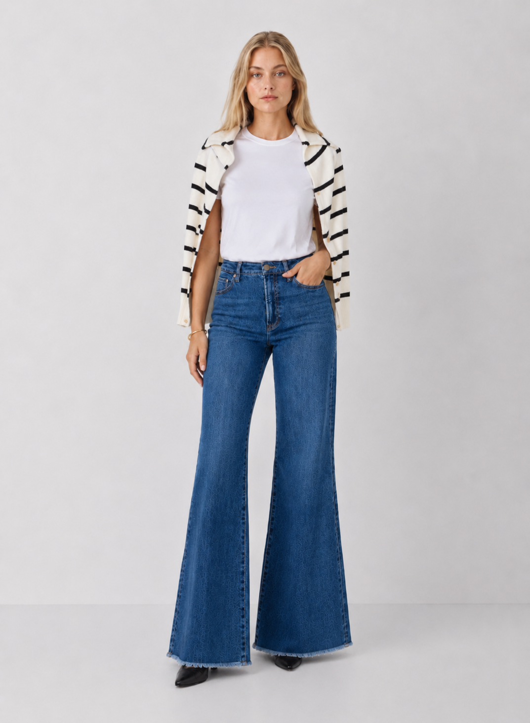 Dear John Denim Fiona Slim Wide Leg Jeans Midtown