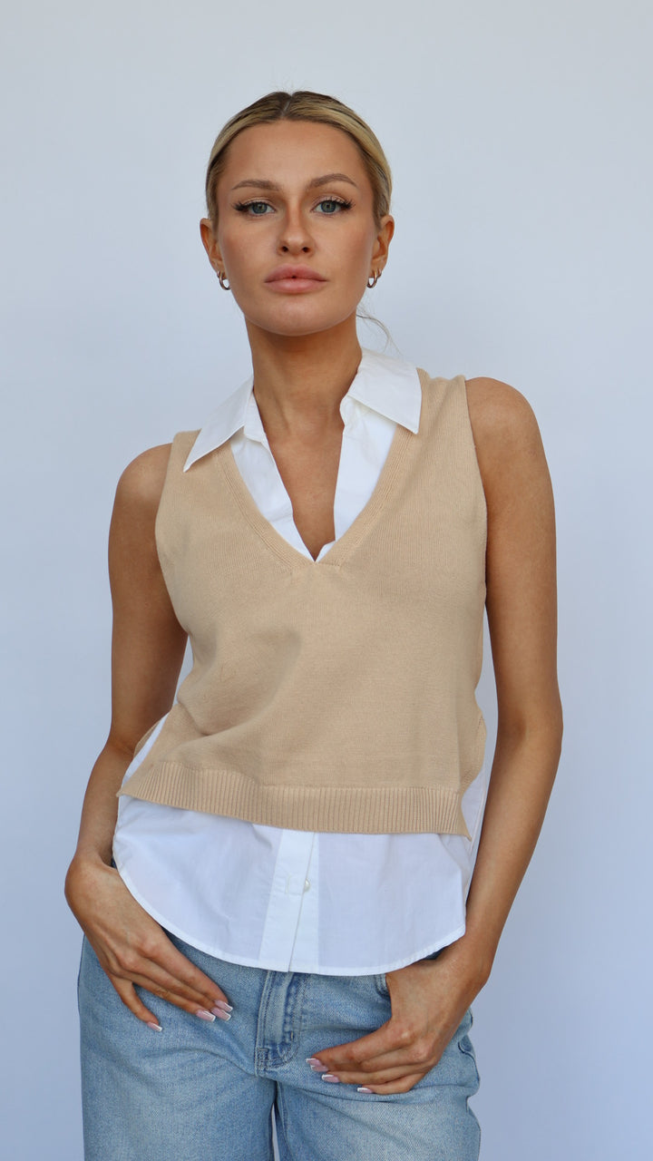 Layered Light Weight Sweater Vest