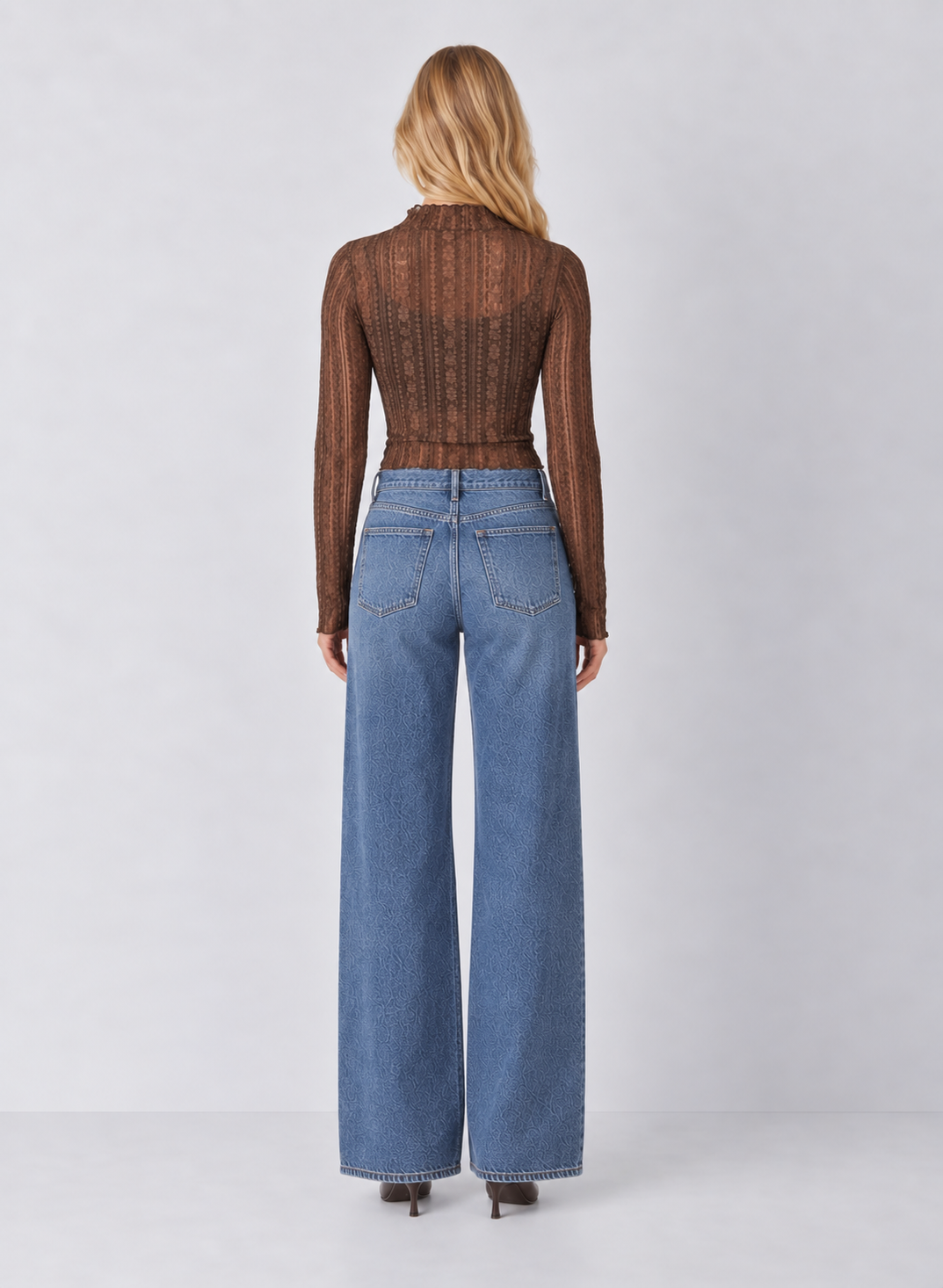 Sheer Lace Long Sleeve Top