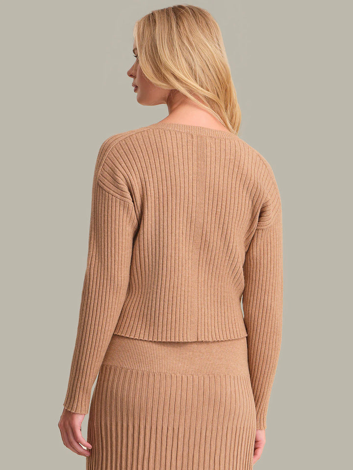 525 America Lorelai Cropped Rib Cardigan