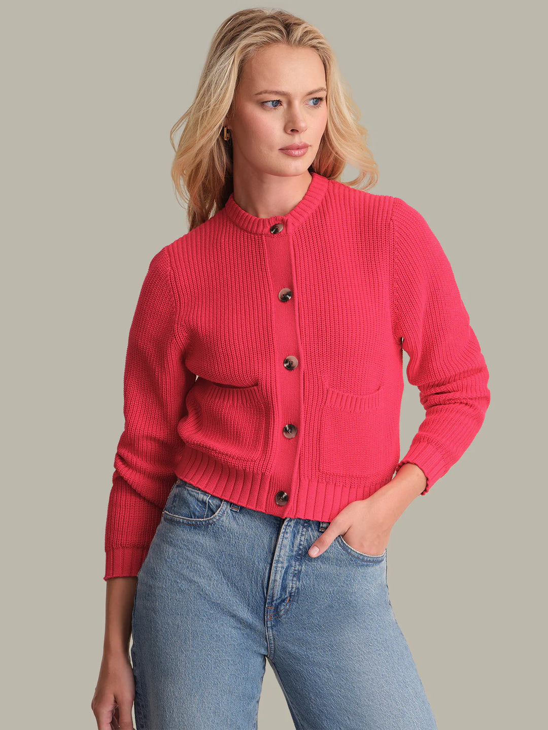 525 America Palmer Crewneck Cotton Cardigan