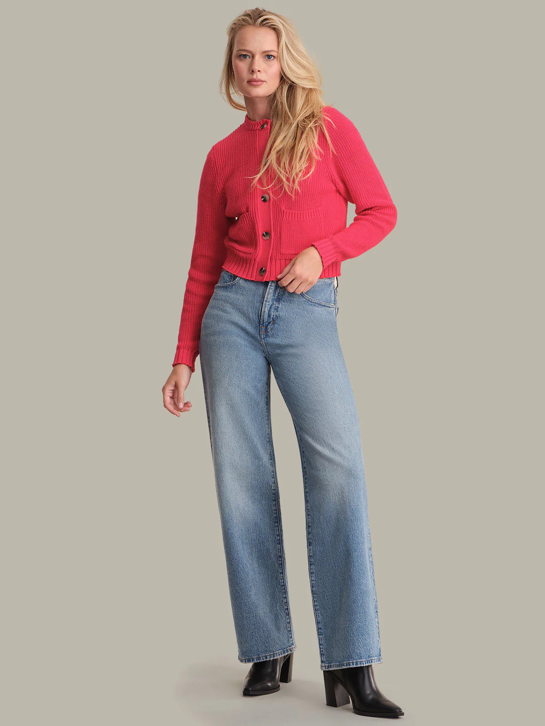 525 America Palmer Crewneck Cotton Cardigan