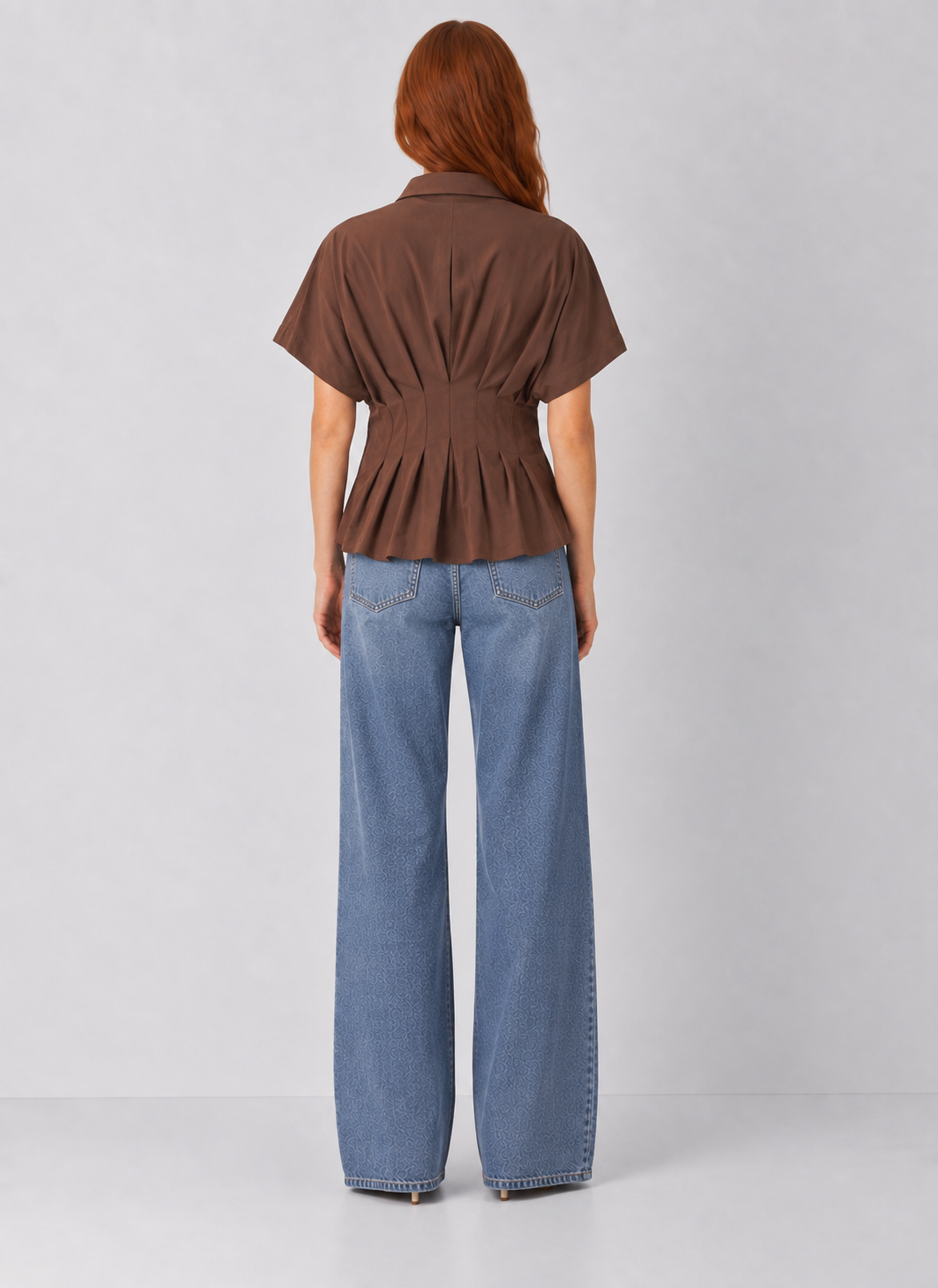 Suede Button-Down Blouse