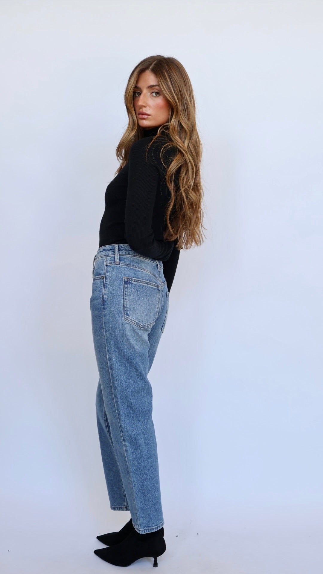 Just Black Denim 90's Stretch Straight Leg Jeans