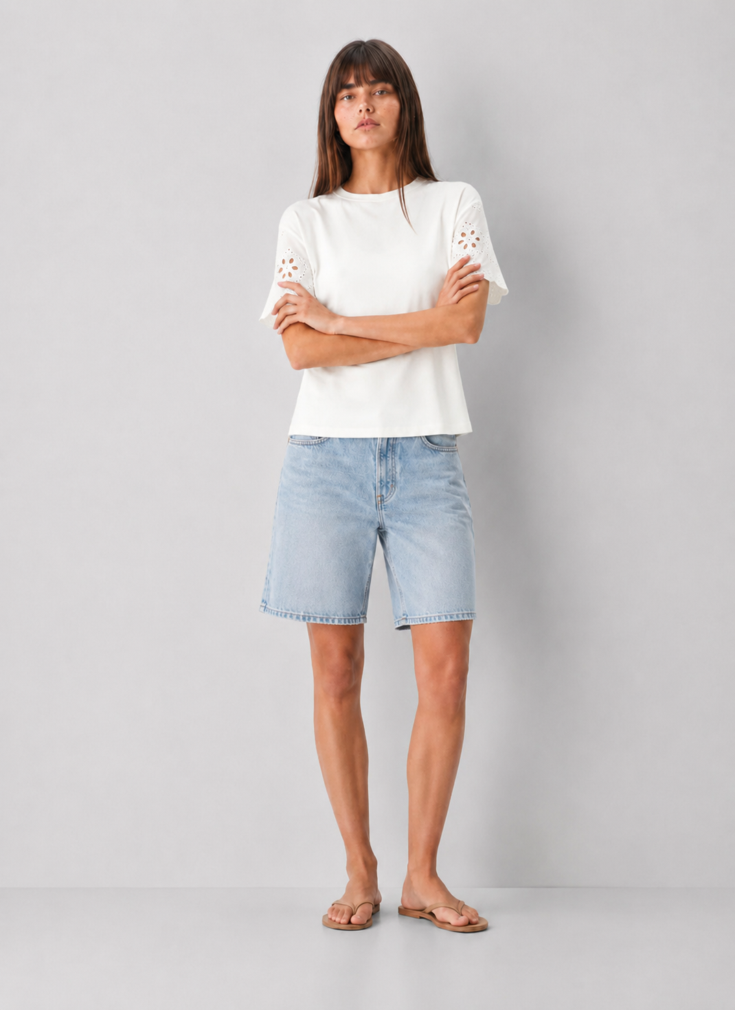 Eyelet Sleeve T-Shirt