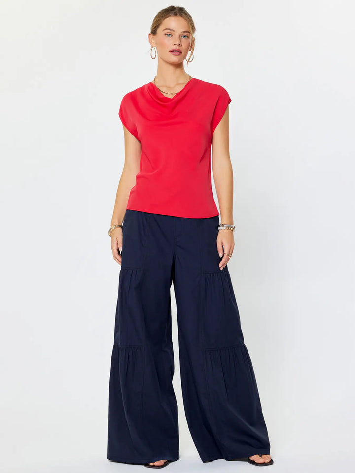 Cowl Neck Dolman Sleeve Top