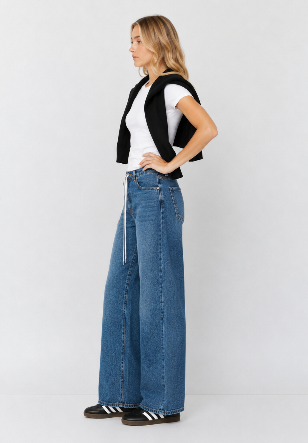 Habitual Jade Drawstring Wide Leg Jeans