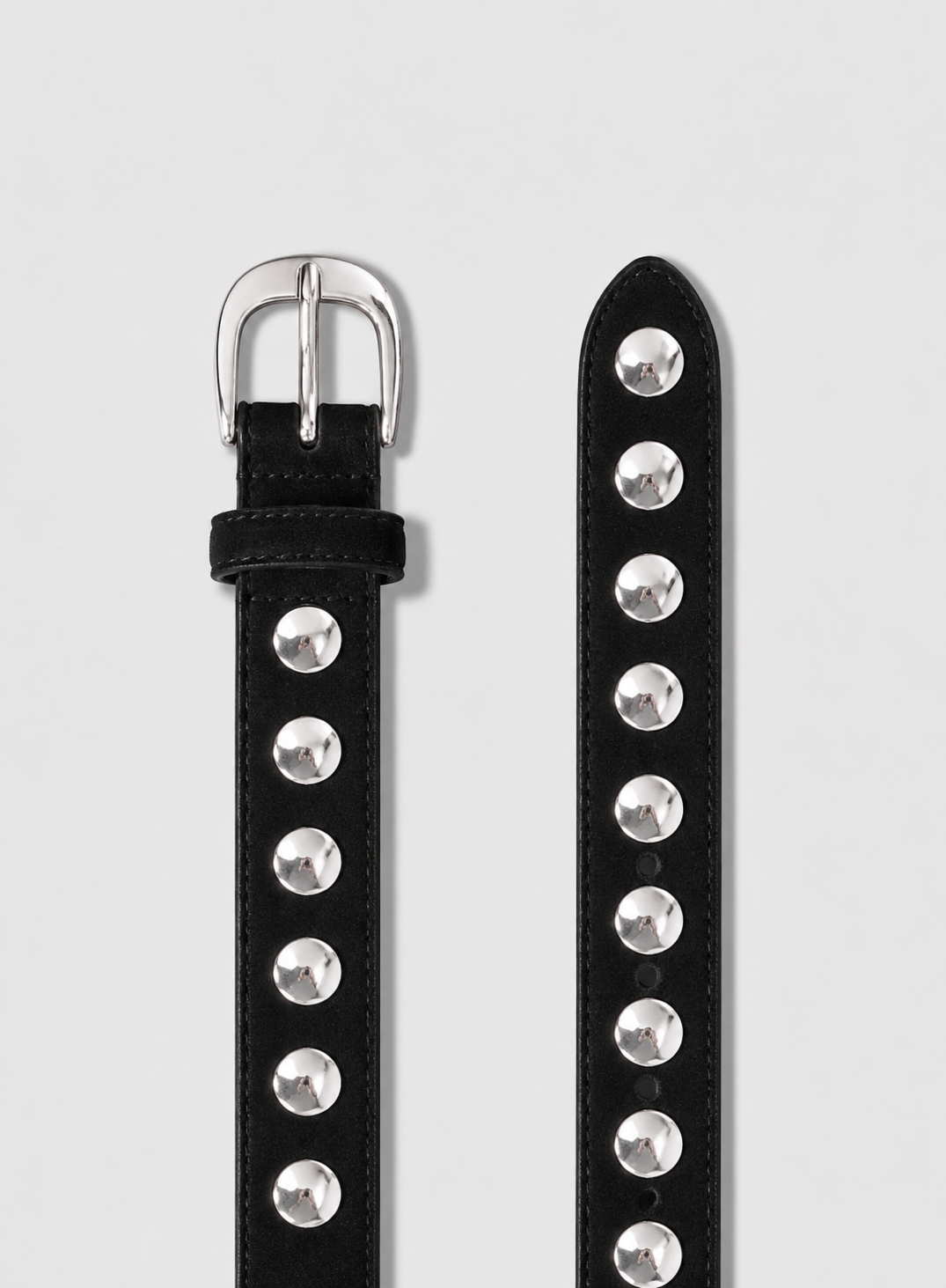 Suede Studded Belt - Black
