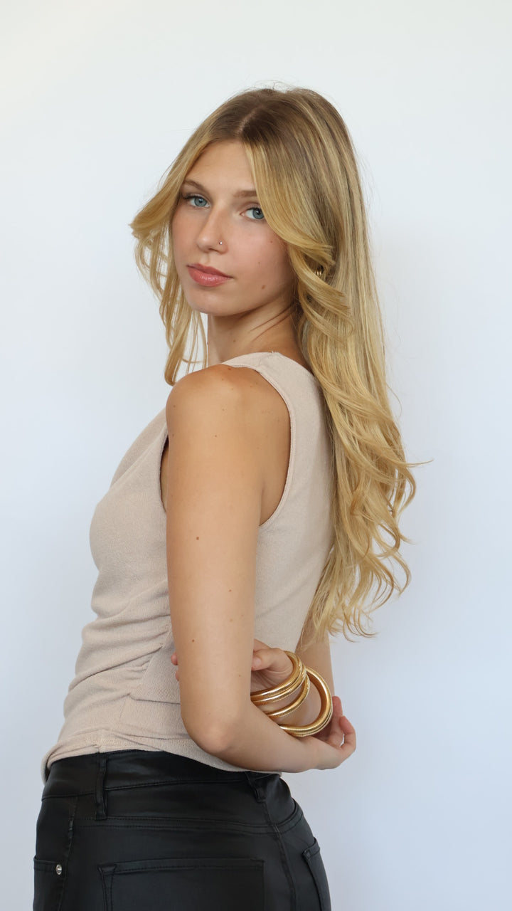 Women’s Ruched Cowl Neck Top
