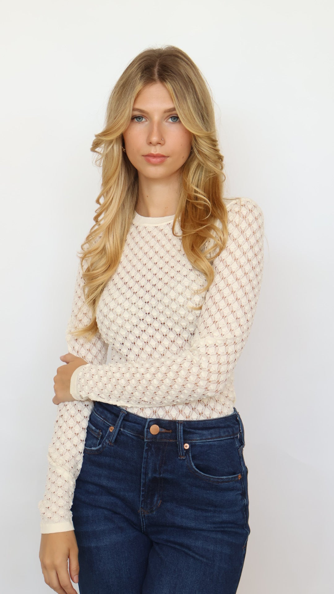ASTR Dex Sweater Top Open Knit