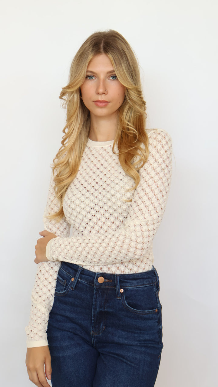 ASTR Dex Sweater Top Open Knit