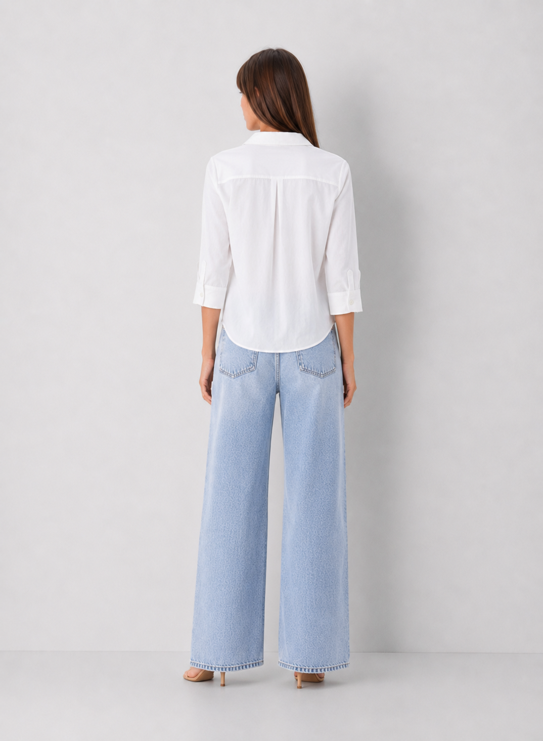 3/4 Sleeve Button Down Shirt