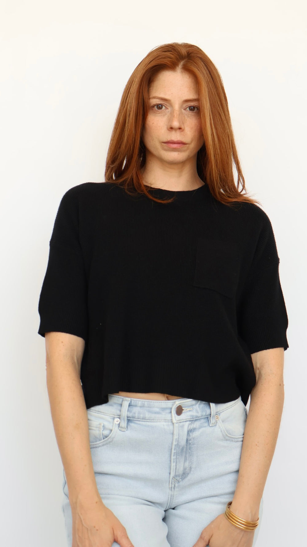 Amy Short Sleeve Knit Top