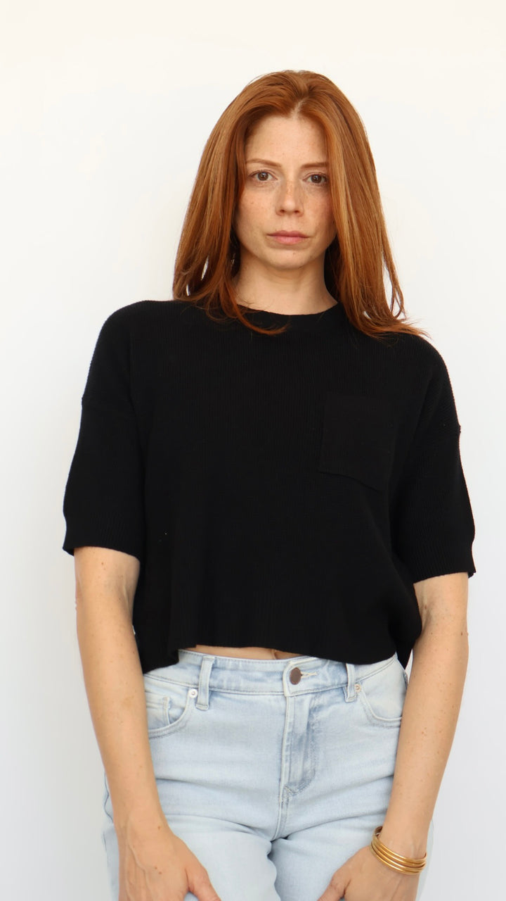 Amy Short Sleeve Knit Top