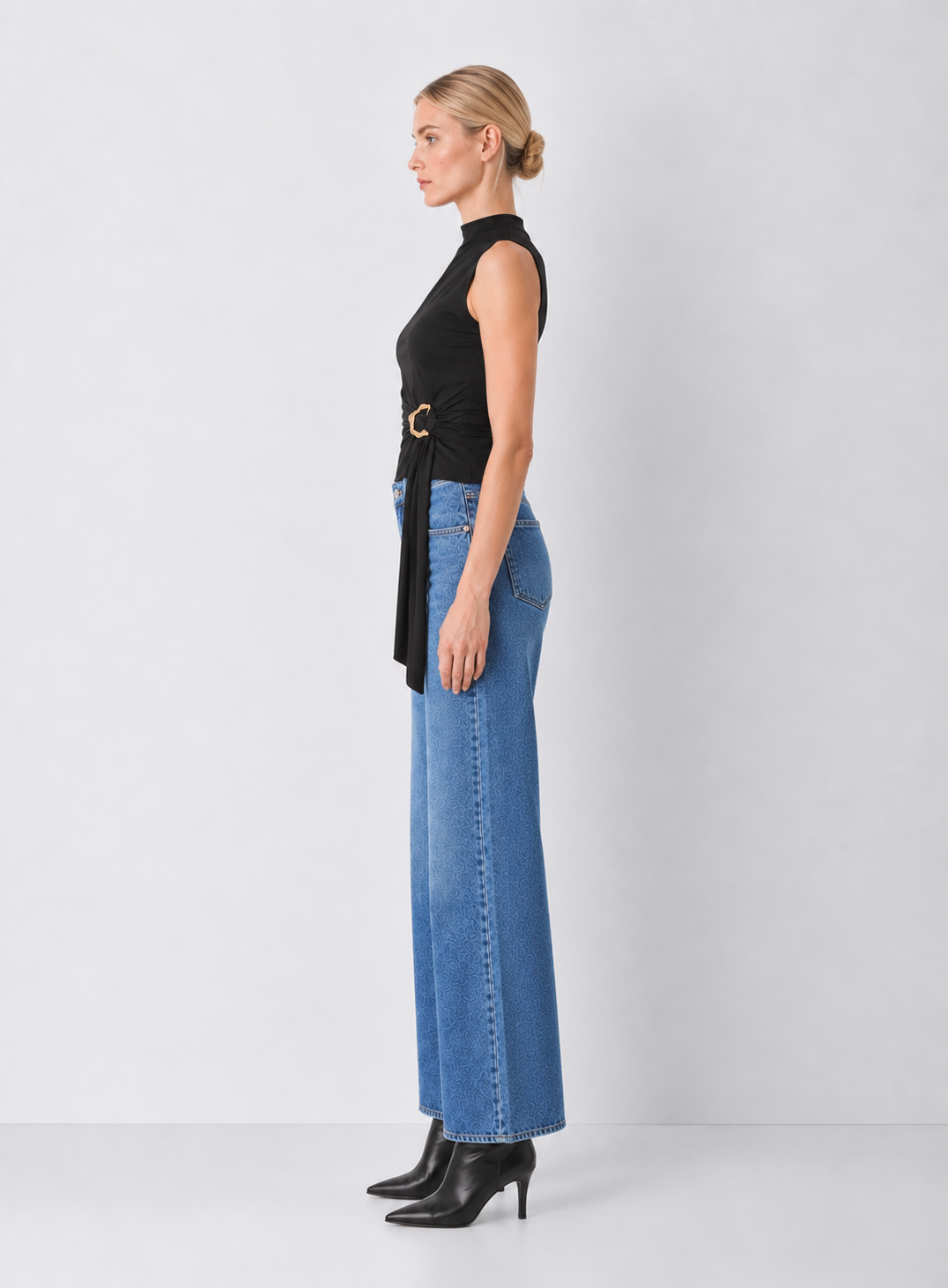 Elan Draped Side Gold Hardware Top
