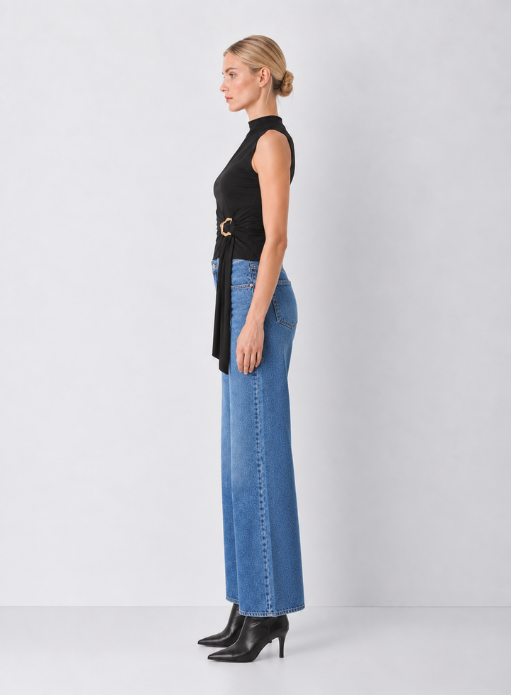 Elan Draped Side Gold Hardware Top