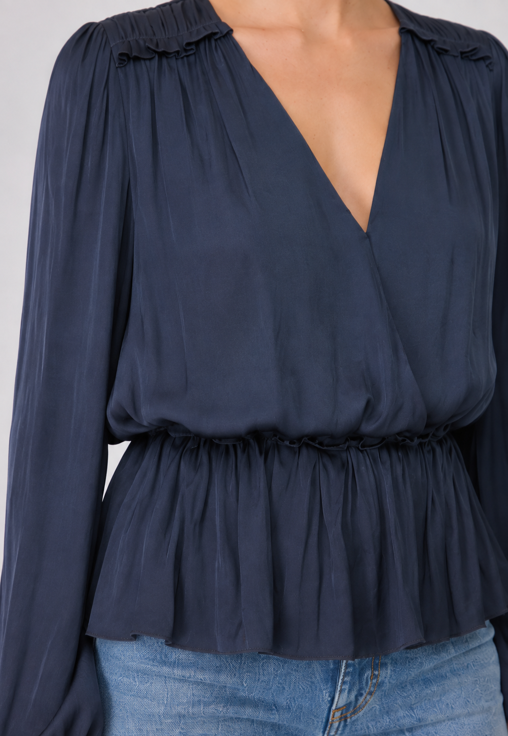 Elodie Draped Peplum Blouse