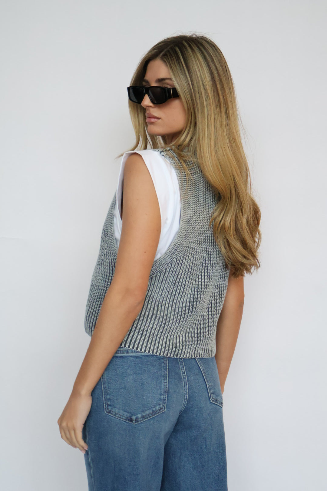 Sleeveless Layered Knit Top