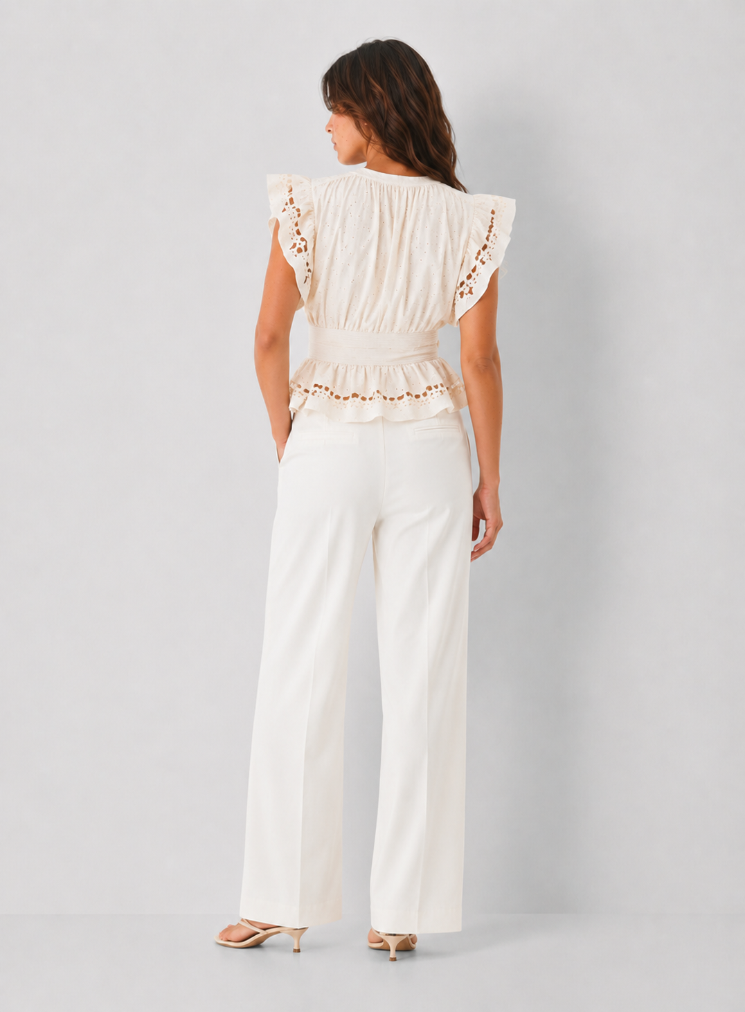 Eyelet Peplum Top