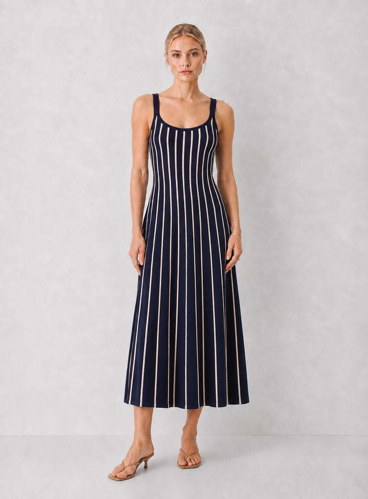 ASTR Irecia Striped Knit Midi Dress
