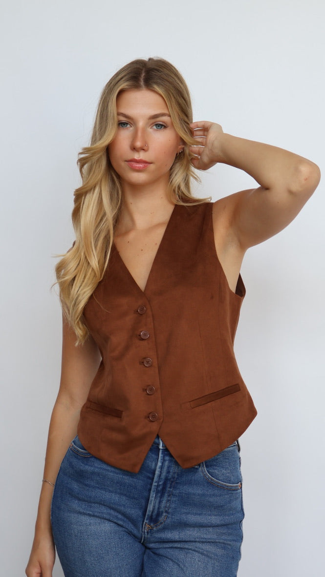 Steve Madden Barrett Faux Suede Vest