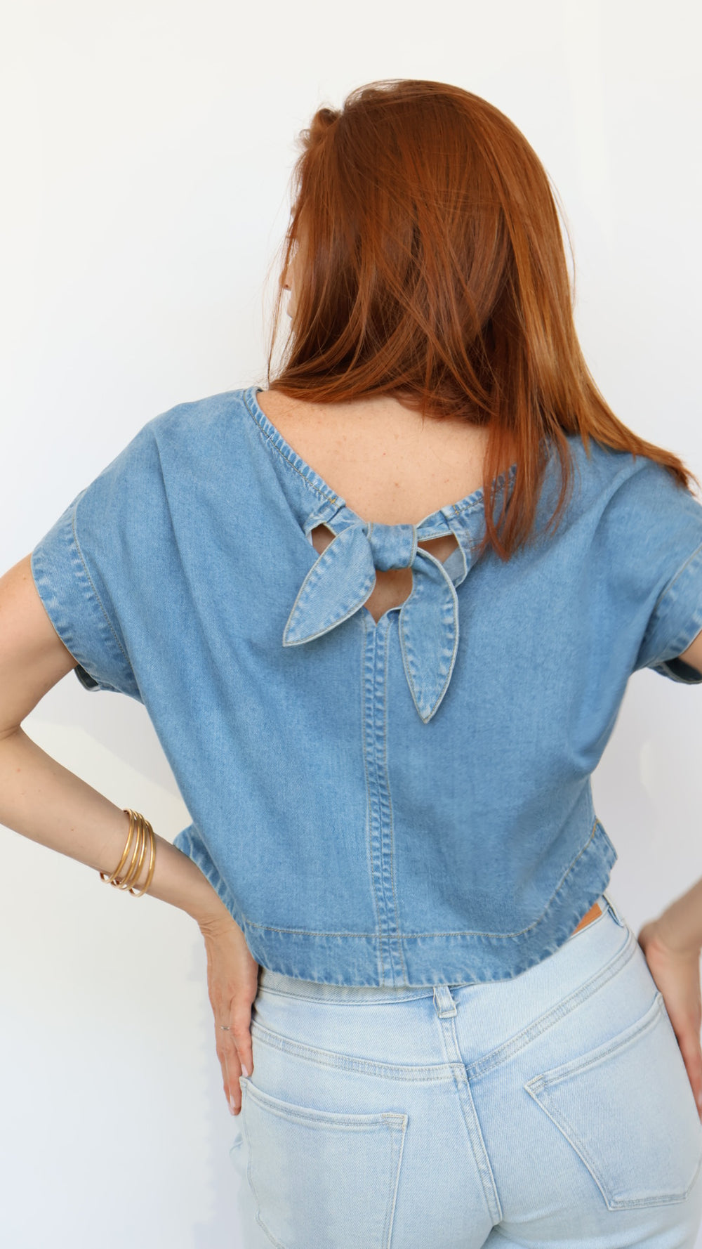 Boxy Chambray Top