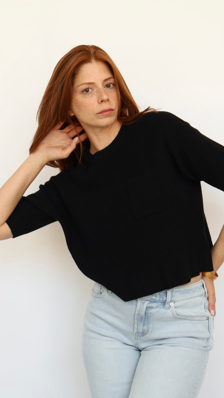 Amy Short Sleeve Knit Top