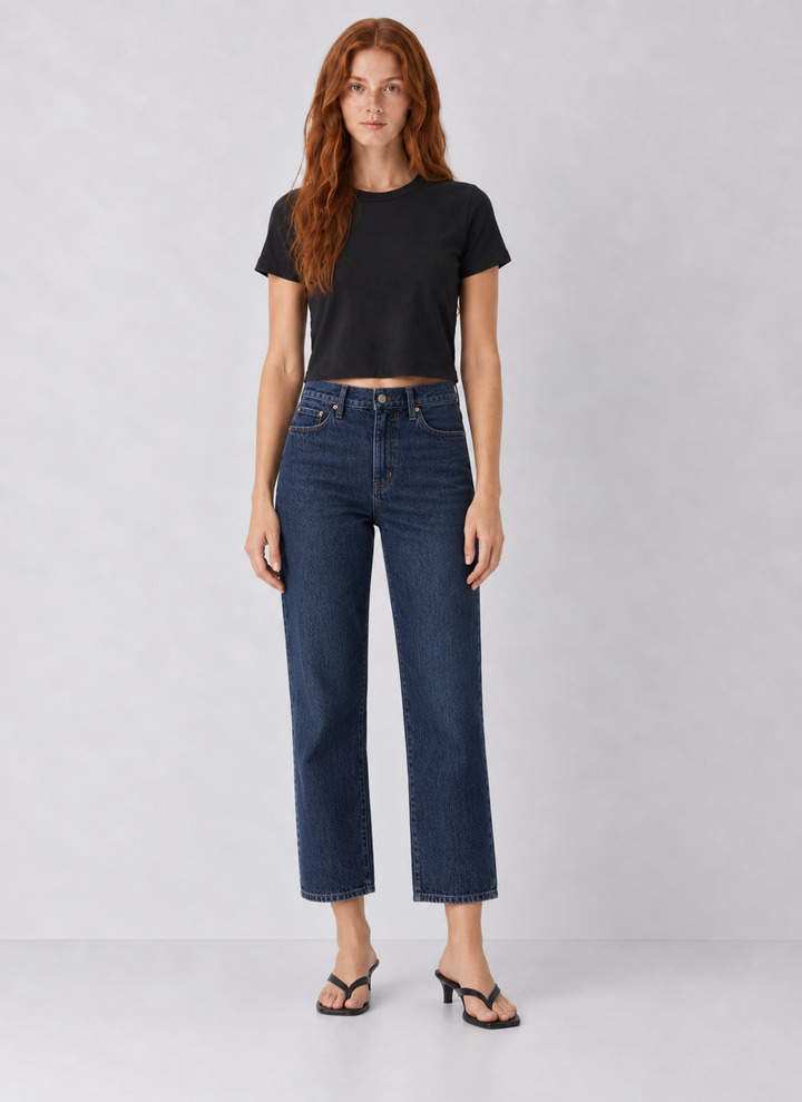 Pistola Issa Ankle Mid Rise Relaxed Ankle Straight Leg Jeans