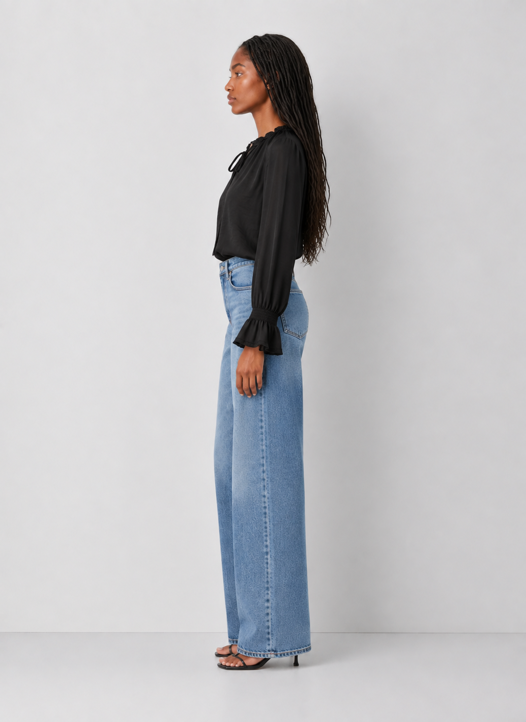 Ruffle Tie Neck Blouse