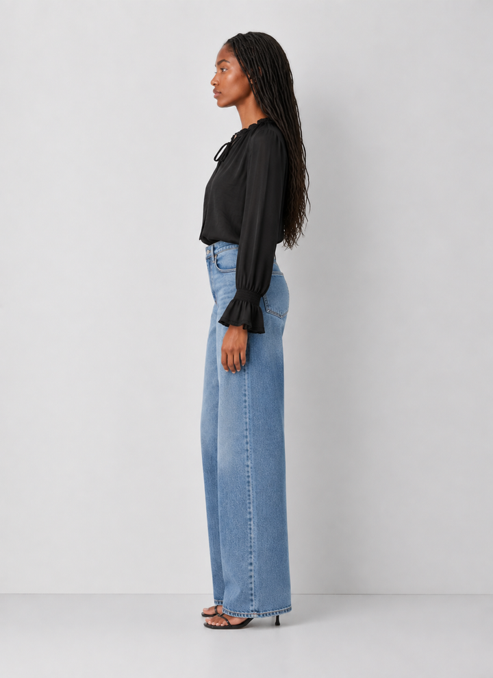 Ruffle Tie Neck Blouse