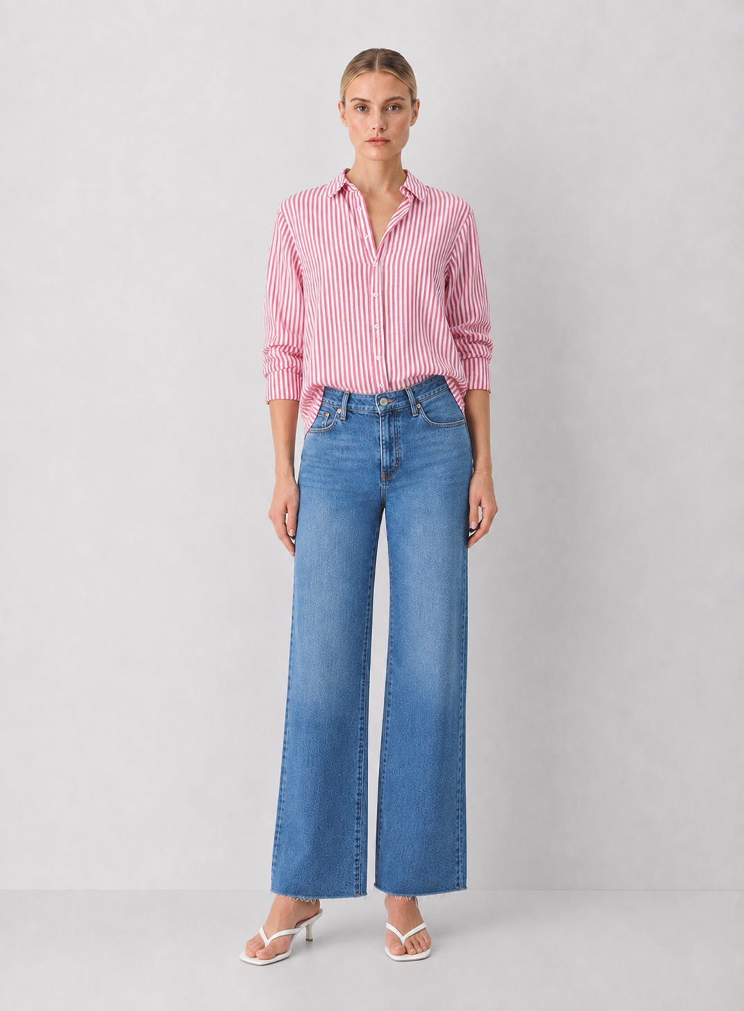 Dear John Lolita Button Up - Salsa Stripe